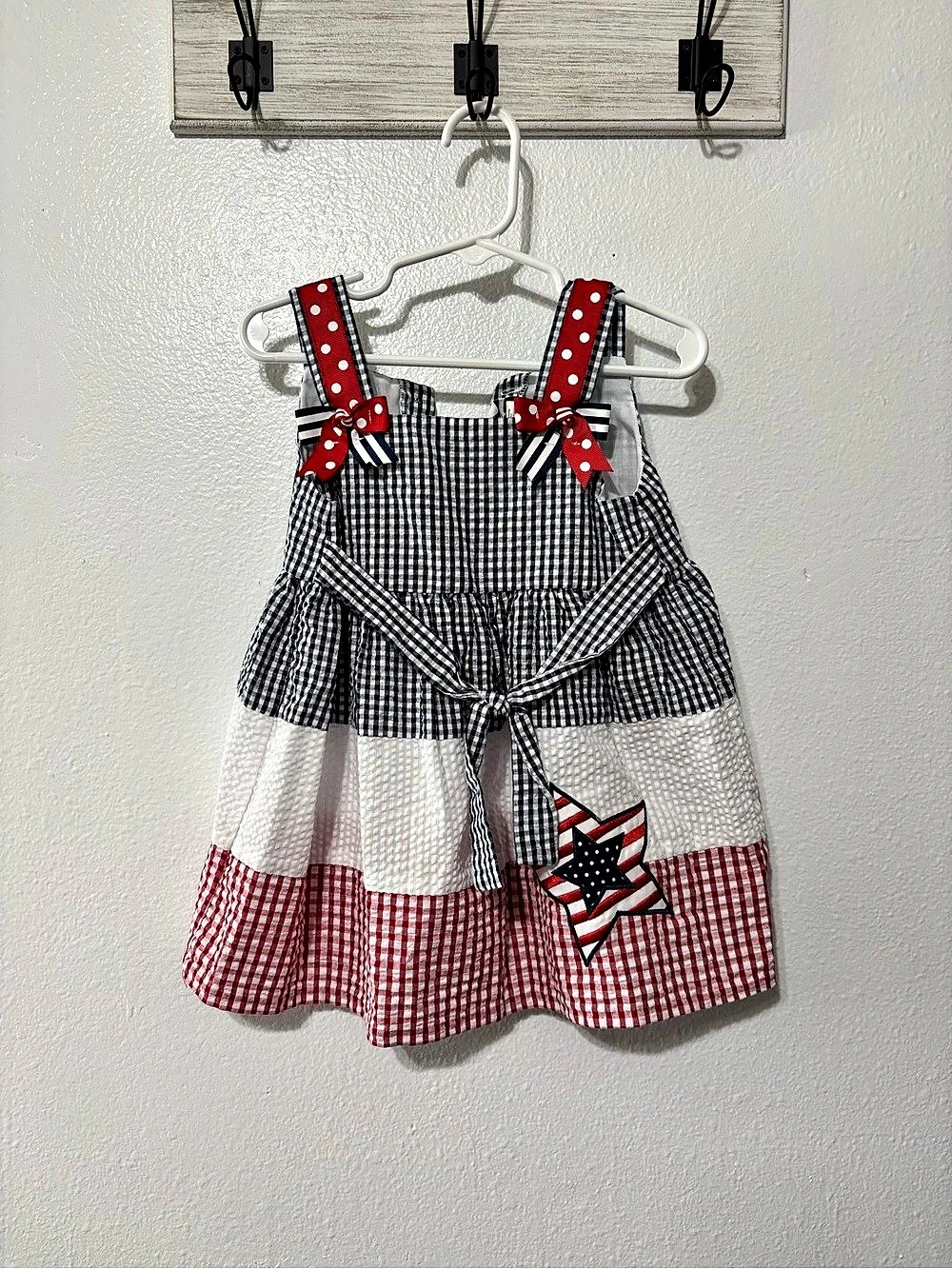 Counting Daisies Girls Gingham Tiered Dress